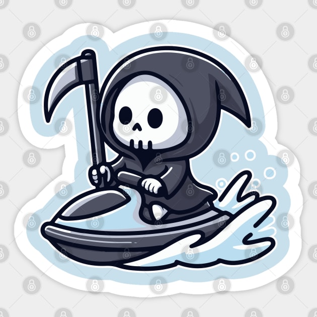 grim reaper Jetskiing Sticker by fikriamrullah